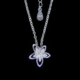 925 Silver Cubic Zircon Wedding Jewellery Necklace European Style Crown Shape